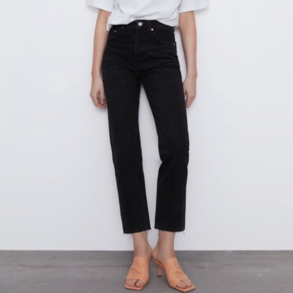 Zara high rise straight leg jeans